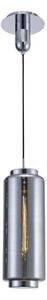 Mantra M6197 Jarras 1 Light Tall Small Ceiling Pendant Light In Chrome And Ash Grey - H: 530mm