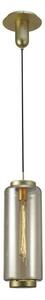 Mantra M6198 Jarras 1 Light Tall Small Ceiling Pendant Light In Matt Gold And Cognac - H: 530mm