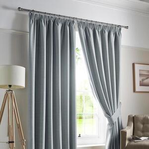 Sky Blue Plain Blackout Curtains Lined Pencil Pleat, 46 x 90"