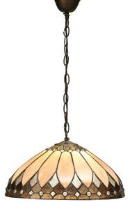 Interiors 1900 63977 Brooklyn Tiffany 1 Light Medium Ceiling Pendant In Cream