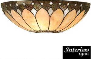 Interiors 1900 63973 Brooklyn Tiiffany 2 Light Large Flush Ceiling Light In Cream
