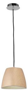 Mantra M4824 Triangle 1 Light Small Ceiling Pendant In Chrome And Beech - Dia: 220mm
