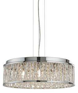 Searchlight 8337-7CC Elise Seven Light Ceiling Pendant Light In Chrome With Crystal Glass