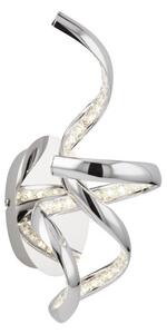 Searchlight 9208CC Twirls One Light Wall Light In Chrome With Crystal Glass