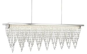 Searchlight 8857CC Drape Ceiling Bar Pendant Light In Chrome With Acrylic Drops - Length: 650mm