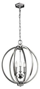 FE/CORINNE/3P/M Corinne 3 Light Medium Ceiling Pendant Light In Polished Nickel - Dia: 527mm