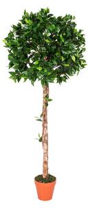 Artificial Topiary Tree Ficus Leaf Tree with Real Wood Stem, 4ft