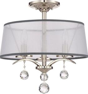Elstead QZ/WHITNEY/SF Whitney 3 Light Pendant/Semi Flush Ceiling Light In Imperial Silver
