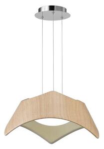 Mantra M4814 Maui 3 Light Ceiling Pendant Light In Chrome And Beech