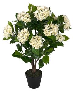 Homescapes Artificial Cream Hydrangea in Black Pot, 85 cm