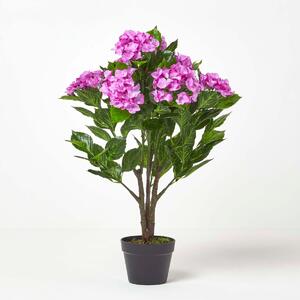 Homescapes Artificial Fuchsia Pink Hydrangea in Pot, 85 cm