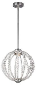FE/OBERLIN/P/S Oberlin 1 Light Small LED Ceiling Pendant Light In Satin Nickel - Dia: 352mm