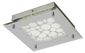 Mantra M5551 Coral LED Small Square Flush Ceiling Light In Chrome And Crystalline - L: 250mm