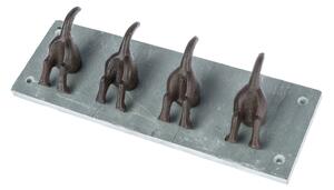 Modern Dog Tail Coat Hooks Cast Iron and Slate Wall Mounted Design