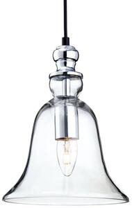 Firstlight Omar 3411CH Chrome and Clear Glass Bell Ceiling Pendant Light