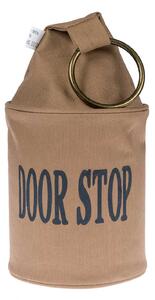 Homescapes Tan and Black Filled Fabric Door Stop with Chunky Ring