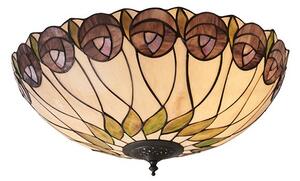 Interiors 1900 64173 Hutchinson Tiffany 2 Light Flush Ceiling Light In Dark Bronze