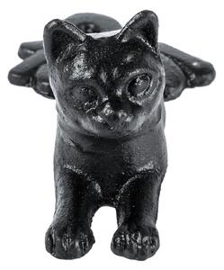 Homescapes Lying Cat Heavy Weight Door Stopper Black Cast Iron