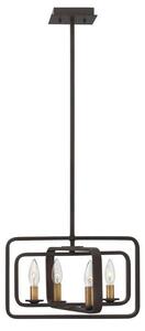 HK/QUENTIN/4/P/A Quentin 4 Light Ceiling Pendant/Semi Flush Rectangular Light In Bronze