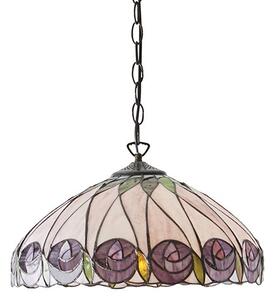 Interiors 1900 64176 Hutchinson Tiffany Medium 1 Light Ceiling Pendant Light In Dark Bronze