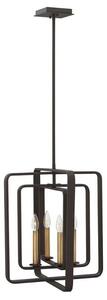 HK/QUENTIN/4/P/B Quentin 4 Light Square Ceiling Pendant Light In Buckeye Bronze
