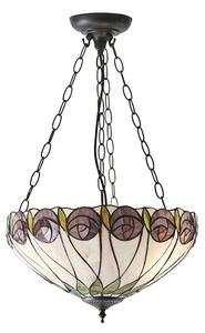 Interiors 1900 64175 Hutchinson Tiffany 3 Light Medium Inverted Ceiling Pendant Light In Dark Bronze