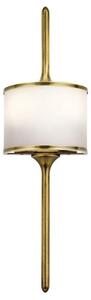 KL/MONA/S NBR Mona 2 Light Wall Light In Natural Brass - Height: 559mm