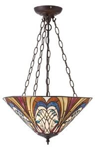 Interiors 1900 70750 Hector Tiffany Medium Inverted 3 Light Ceiling Pendant In Dark Bronze