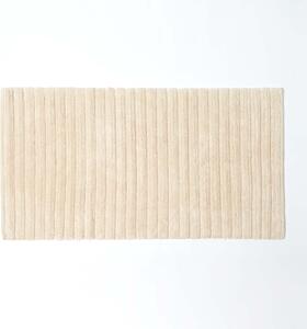 Homescapes Cream Thick Ribbed Stripe 100% Cotton Spa Style Bath Mat, 50 x 100 cm, Machine Washable, Super Absorbent 1500 GSM, OEKO-TEX® certified