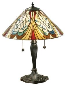 Interiors 1900 64163 Hector Tiffany Medium 2 Light Table Lamp In Bronze With Shade