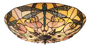 Interiors 1900 63922 Ashton Tiffany Large 2 Light Flush Ceiling Light In Bronze