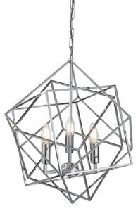 Searchlight 7863-3CC Cube Three Light Ceiling Pendant Light In Chrome