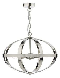 Dar SYM0346 Symbol 3 Light Ceiling Pendant in Satin Chrome