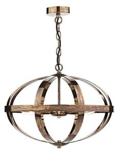 Dar SYM0364 Symbol 3 Light Ceiling Pendant in Dappled Copper