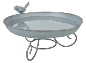 Fallen Fruits Grey Metal Standing Bird Bath