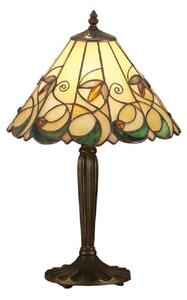 Interiors 1900 64195 Jamelia Tiffany Small 1 Light Table Lamp In Dark Bronze With Shade