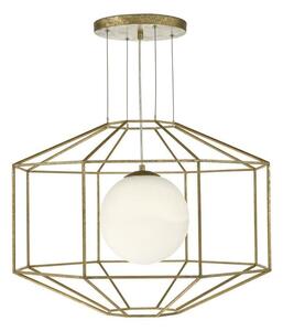 Dar IZM0135 Izmir 1 Light Hexagonal Old Gold Pendant Ceiling Light
