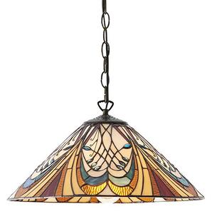 Interiors 1900 64162 Hector Tiffany Medium 1 Light Ceiling Pendant Light In Dark Bronze