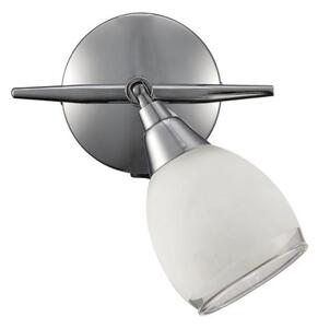 SP8961 1 Light Spotlight In Chrome With Clear Edged Satin White Glass Shade