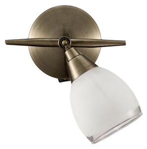 SP8981 1 Light Wall Light In Bronze With Clear Edged White Glass Shades