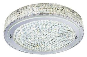 Searchlight 2714CC Flush Ceiling Light In Chrome With Glass And Crystal Detail