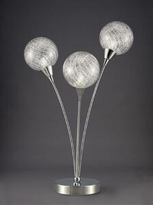 T991 Table Lamp In Chrome With 3 Textured Clear Glass Spheres
