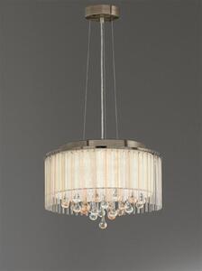 F2346/6 6 Light Ceiling Pendant Light In Bronze With Crystal Drops