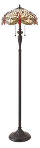 Interiors 1900 70940 Dragonfly Beige Tiffany 2 Light Floor Lamp With Shade