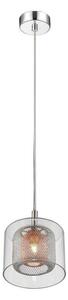 Impex PGH606101/01/CU/CH Laure One Light Ceiling Pendant Light In Chrome And Copper