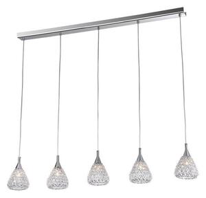 Impex CFH501131/05/LIN/CH Simone Five Light Ceiling Bar Light In Chrome