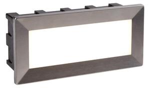Searchlight 0762 Ankle Rectangular Recessed Outdoor Wall Light In Stainless Steel - Length: 205mm