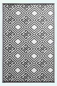 Homescapes Black and White Geometric Reversible Outdoor Garden Rug