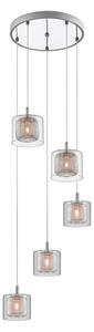 Impex PGH606101/05/CU/CH Laure Five Light Ceiling Pendant Cluster Light In Chrome And Copper