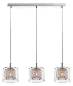 Impex PGH606101/03/CU/CH Laure Three Light Ceiling Bar Light In Chrome And Copper